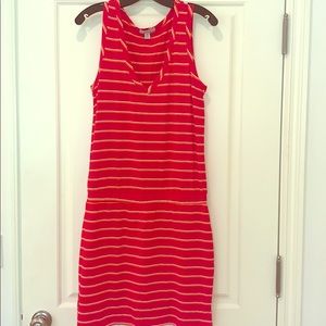 ❗️❗️❗️Red, orange, and white striped romper/dress
